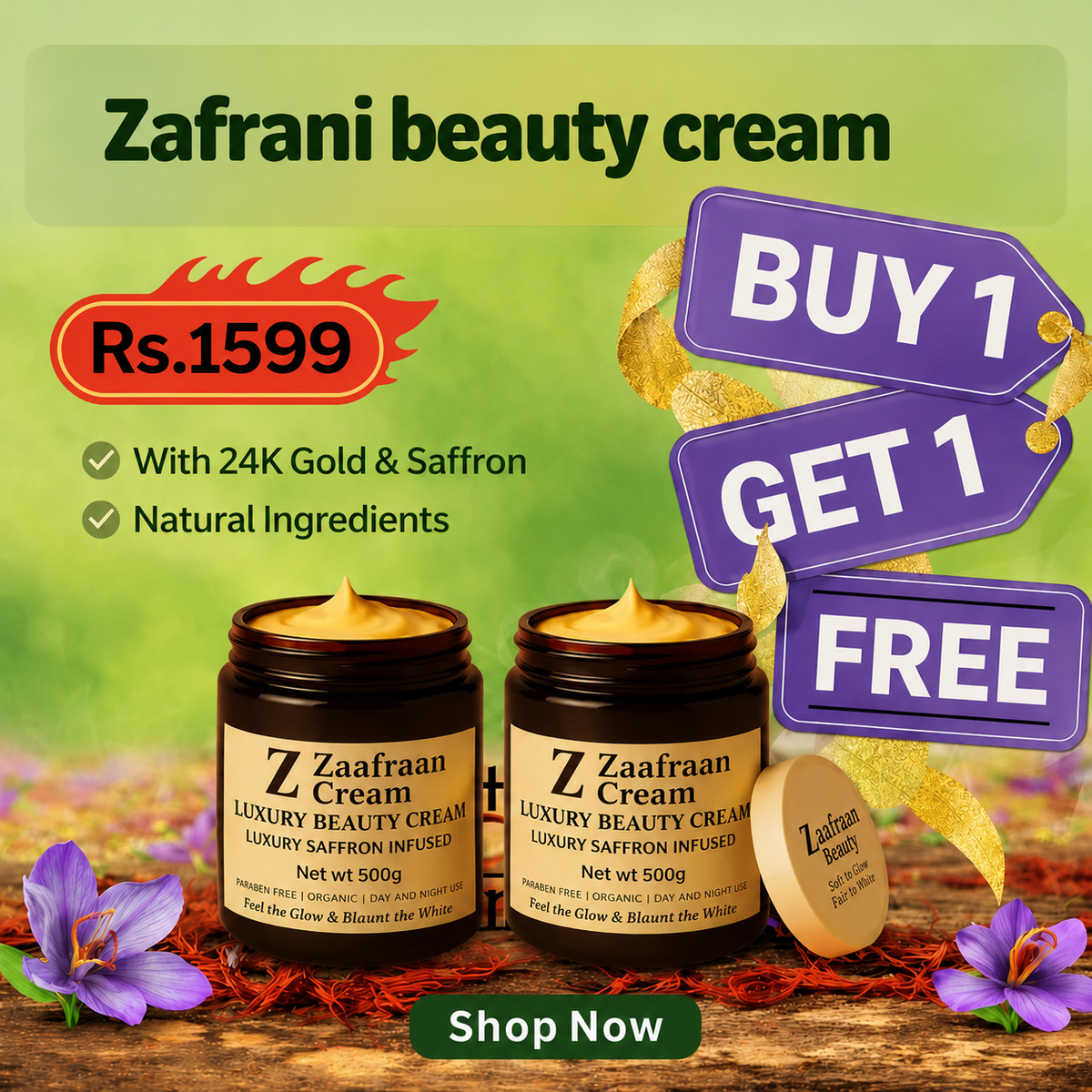 Zafrani Beauty Cream - Buy 1 Get 1 Free